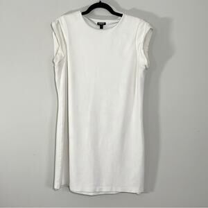 Women’s Express Off-White Elegant Sheath Shift Dress, Thick Lined, Size L